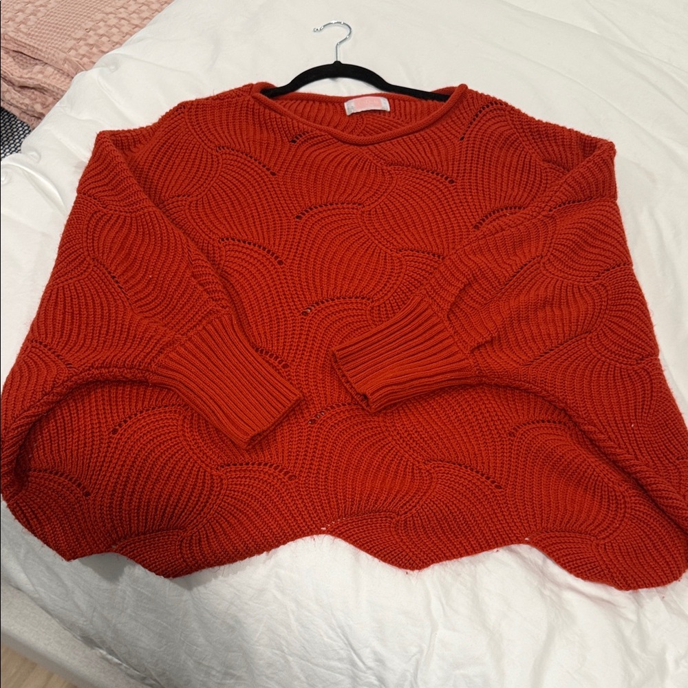 Elegant Red Knit Sweater